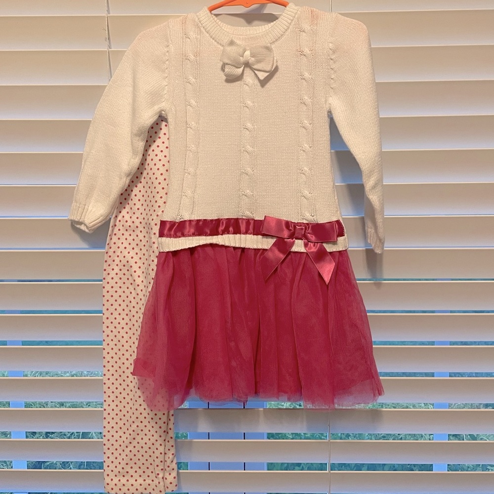 Tutu sweater dress with leggings